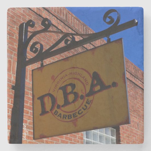 DBA, Virginia Highland, Atlanta Marble Stone Coast Stenen Onderzetter (Voorkant)