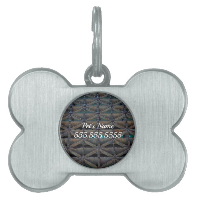 Dbruikbare Bridge Abstract Pet Name Tag Huisdieren Naamplaatje (voorkant)