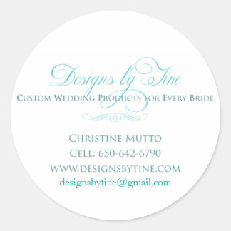 DBT_Biz_Card_1, designsbytine@gmail.com Ronde Sticker