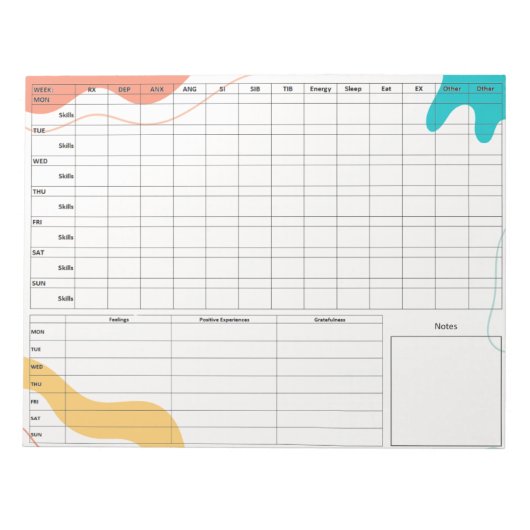 DBT Dairy Kaart Notitieblok - 40 vellen Abstract (Voorkant)