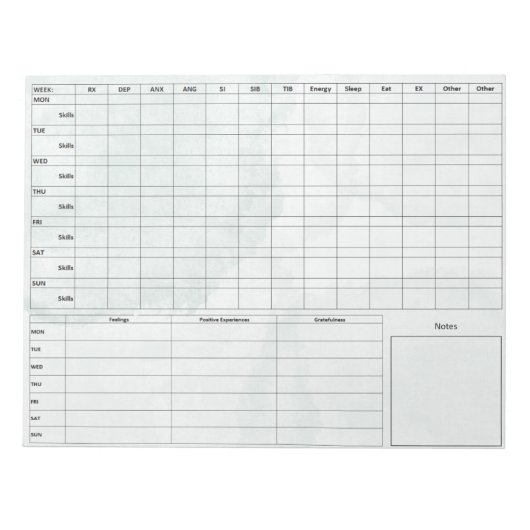 DBT Dairy Kaart Notitieblok - 40 vellen groen marm (Voorkant)