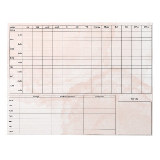 DBT Dairy Kaart Notitieblok - 40 vellen roze (Voorkant)