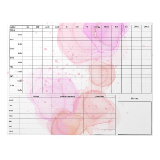 DBT Diary Kaart Notitieblok voor Mental Health Tra (Voorkant)