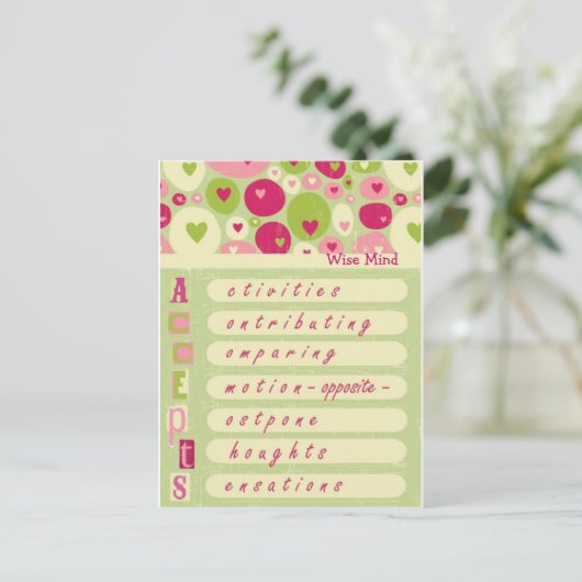 DBT Wise Mind "keurt goed" Briefkaart (Staand voorkant)