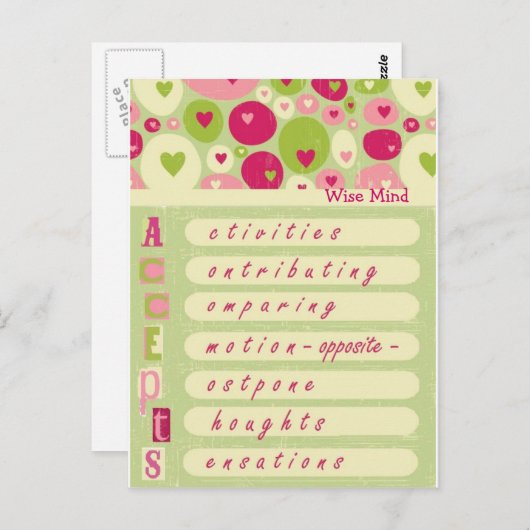 DBT Wise Mind "keurt goed" Briefkaart (Voorkant / Achterkant)