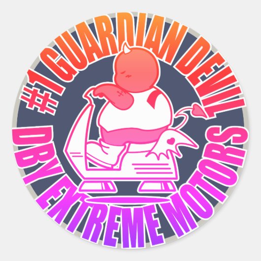 DBY EXTREME MOTORS Lucky Devil Ronde Sticker (Voorkant)