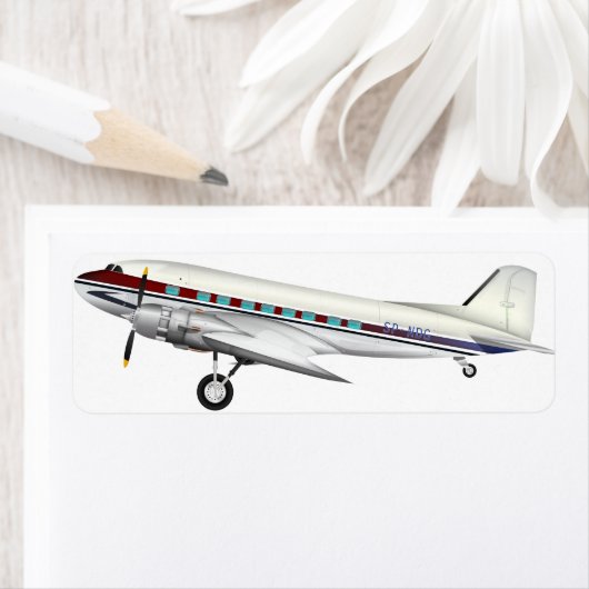 DC3-Vliegtuig Etiket (Insitu)