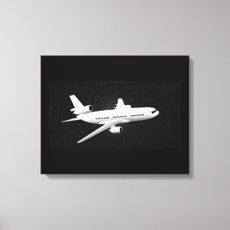 DC-10-nachtvluchten Canvas Afdruk