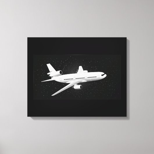 DC-10-nachtvluchten Canvas Afdruk (Voorkant)
