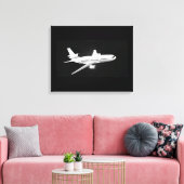 DC-10-nachtvluchten Canvas Afdruk (Insitu (Woonkamer))