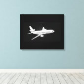 DC-10-nachtvluchten Canvas Afdruk (Insitu (Houten vloer))
