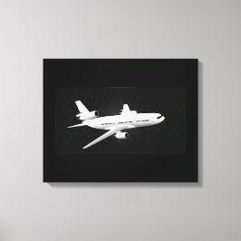 DC-10-nachtvluchten Canvas Afdruk