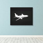 DC-10-nachtvluchten Canvas Afdruk (Insitu (Houten vloer))