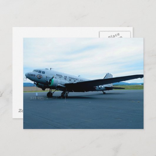 DC-3-Vliegtuig Briefkaart (Voorkant / Achterkant)