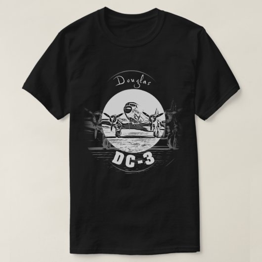 DC-3  Vliegtuig uit de Tweede Wereldoorlog T-shirt (Design voorkant)