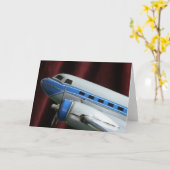 DC 3 Vliegtuig Wenskaart Kaart (Gele Bloem)