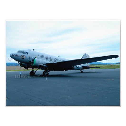 DC-3-Warplane Foto Afdruk (Voorkant)