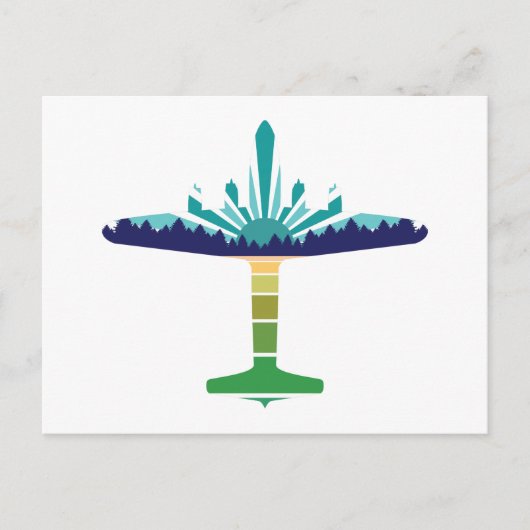 dc 6 vliegtuigzonsondergang briefkaart (Voorkant)