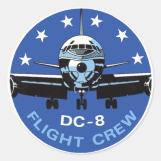 DC-8-cockpitpersoneel Ronde Sticker