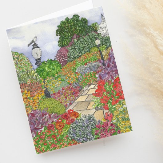 DC Capitol en Garden Waterverf Blank Bedankkaart