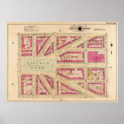 DC Capitol Hill. BigMapBlog uit 1919 Poster (Voorkant)