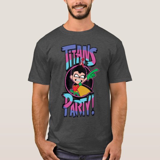 DC Comic ziet helden Go Robinitans Feest grappig T-shirt (Voorkant)