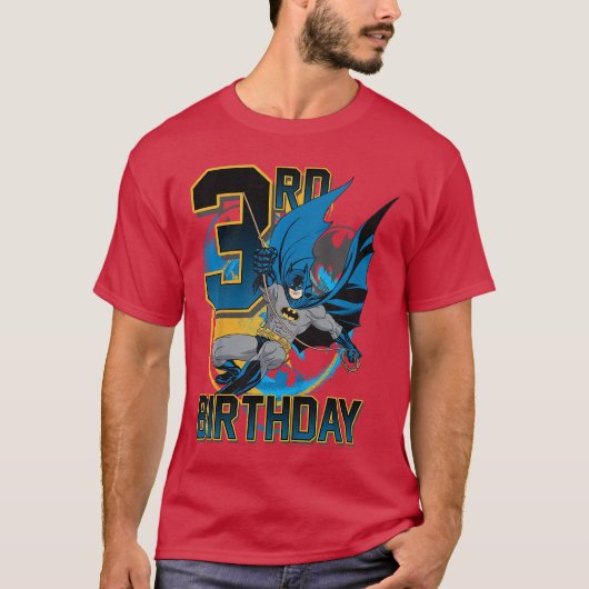 DC Comics Batman 3rd Birthday Action Shot funny T-shirt (Voorkant)