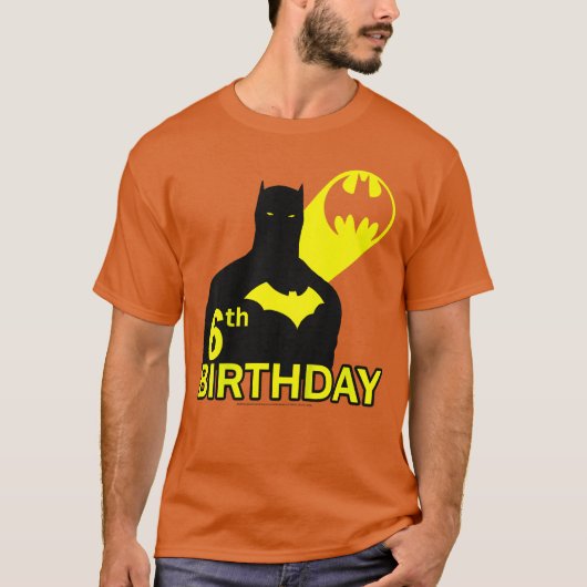 DC Comics Batman 6e verjaardag Silhouette retro T-shirt (Voorkant)