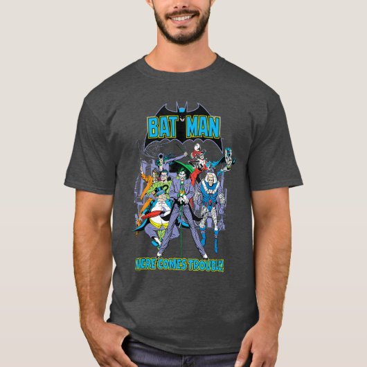 DC Comics Batman Here Comes Trouble Schurk Team G T-shirt (Voorkant)