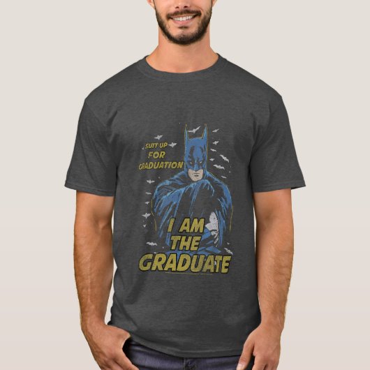DC Comics Batman Ik ben afgestudeerd Batman-schets T-shirt (Voorkant)