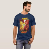 DC Comics Flash vs Reverse Flash Comic Held Poster T-shirt (Voorkant volledig)
