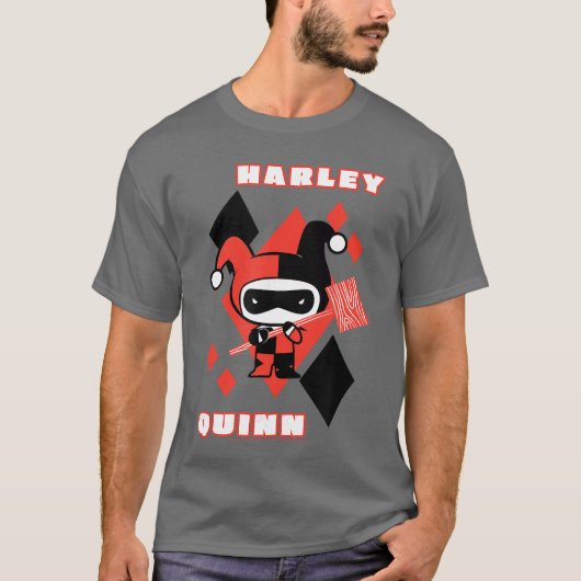 DC Comics Harley Quinn Chibi Diamond Portrait Logo T-shirt (Voorkant)