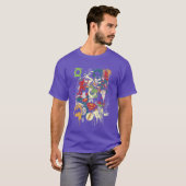 DC Comics Justice League Mashup retro T-shirt (Voorkant volledig)