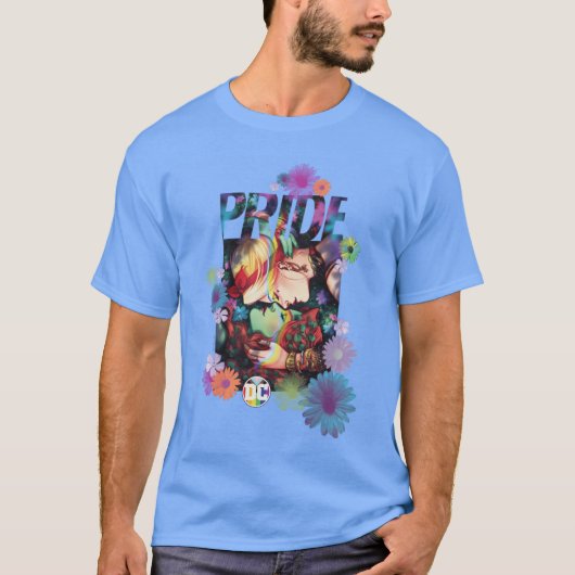 DC Comics Pride Harley Quinn en Poison Ivy bloemst T-shirt (Voorkant)