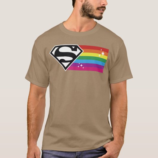 DC Comics Pride Justice League Superman Rainbow Fl T-shirt (Voorkant)