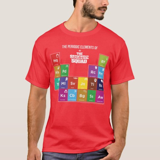 DC Comics Suicide Squad Periodieke Elementen vrien T-shirt (Voorkant)