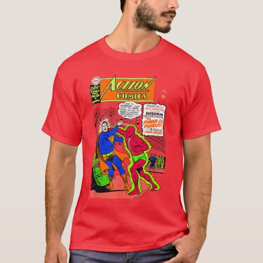 DC Comics Superman Action Comics Grote Borst Vinta T-shirt (Voorkant)