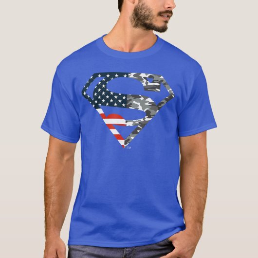 DC Comics Superman American Flag Camo Logo T-shirt (Voorkant)