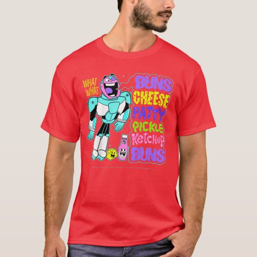 DC Comicseenitans Go Cyborg Burger Lijst vrienden T-shirt (Voorkant)