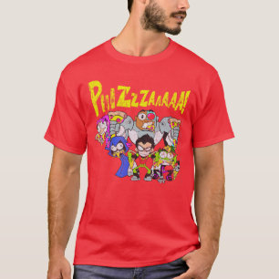 DC Comicseenitans Go Groepsfoto Pizza Portret gif T-shirt