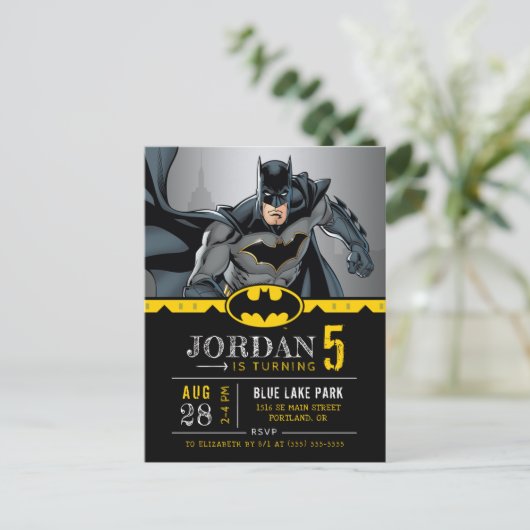 DC Comincs - Batman | Chalkboard Happy Birthday Briefkaart (Staand voorkant)