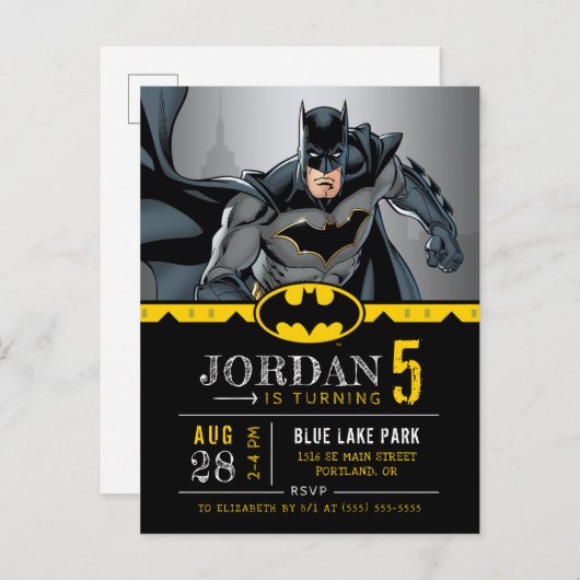 DC Comincs - Batman | Chalkboard Happy Birthday Briefkaart (Voorkant / Achterkant)