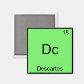 Dc - Descartes Grappig Element Chemie Symbool T-sh Magneet (Voorkant / Achterkant)