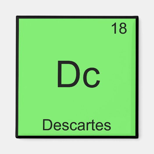 Dc - Descartes Grappig Element Chemie Symbool T-sh Magneet (Voorkant)