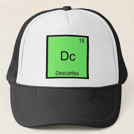 Dc - Descartes Grappig Element Chemie Symbool T-sh Trucker Pet (Voorkant)