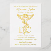 DC Doctor in de chiropractische Afstuderen Caduceu Folie Uitnodiging (Voorkant)
