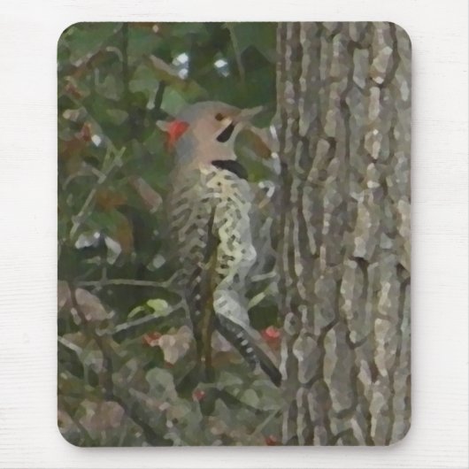 DC- Flicker Woodpecker Bird Mousepad Muismat (Voorkant)