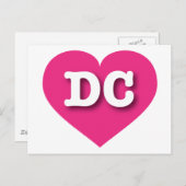 DC Hot Pink Heart - Ik hou van DC Briefkaart (Voorkant / Achterkant)
