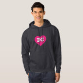DC Hot Pink Heart - Ik hou van DC Hoodie (Voorkant volledig)