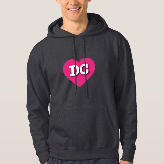 DC Hot Pink Heart - Ik hou van DC Hoodie (Voorkant)